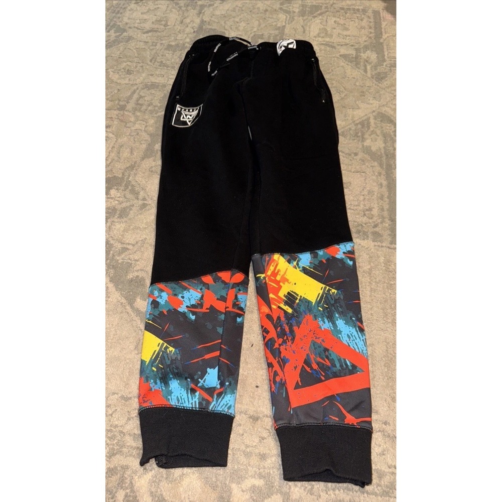 NearFall black Multi Jogger Pants Mens‎  size Small MMA Wrestling Zip Leg